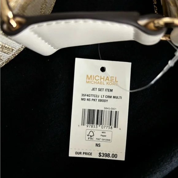 Michael Kors Gold and Cream Women's Bag - Picture 4 of 9